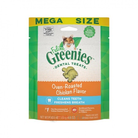 Greenies 潔齒貓零食 - 烤雞味 4.6oz