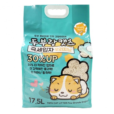韓國 豆腐與貓 - 原味極幼條(1.5mm)豆腐貓砂 17.5L