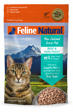 Feline Natural 凍乾生肉貓糧-牛肉藍尖尾鱈魚盛宴 320g