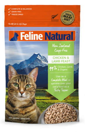 Feline Natural 凍乾生肉貓糧-雞肉羊肉盛宴 320g
